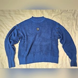 VHNY - Vivian Hu New York mock neck sweater w/ detachable sleeves O/S Blue